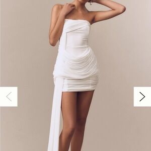 Misha Ivory Draped Mini Dress